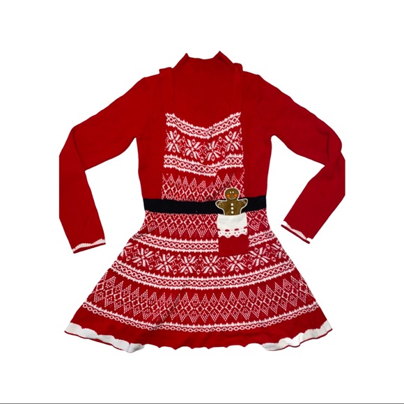 Xhilaration CHRISTMAS Sweater Gingerbread Dress Apron - Picture 1 of 5